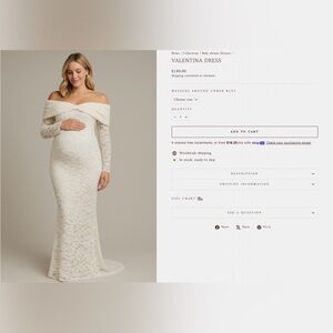 Valentina Off-Shoulder Lace Maternity Dress - Cream